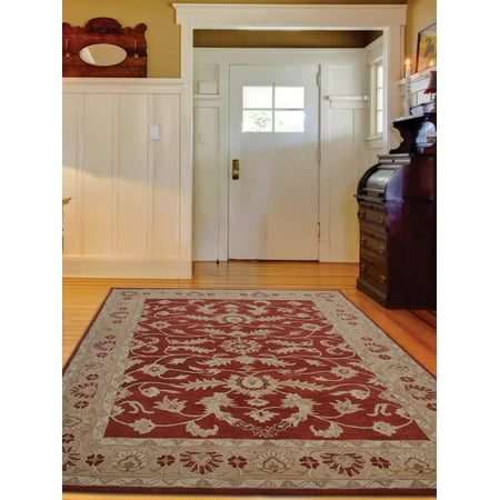 Rugsotic Carpets Hand Tufted Wool 6'x9' Area Rug Oriental Red Gold (Best Way To Clean Wool Oriental Rugs)