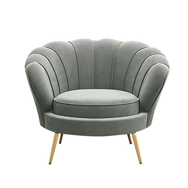 Sofá individual,Sofá individual,reposabrazos moderno y suave,muebles para dormitorio,Sillón Reposabrazos Sillón Lotus Chair,Silla decorativa con capitoné circular Asientos Gris