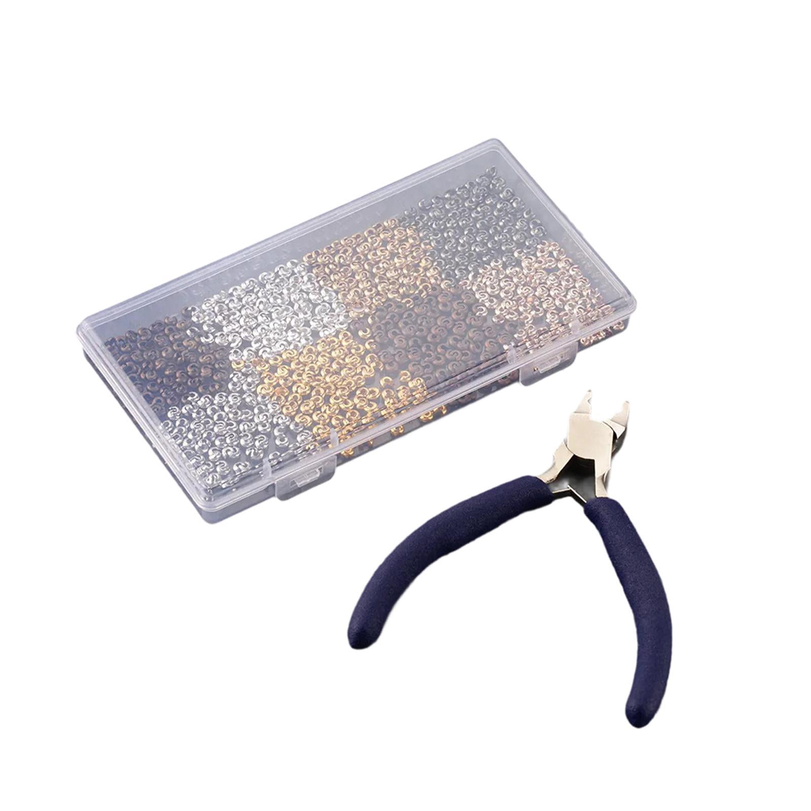Milageto 800 Pieces Crimp Beads Covers, 3mm Crimping Beads, Tube Crimp Beads with Pilers,