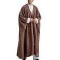 thumbnail image 2 of FAHUOMU Men's Muslim Robe Casual Long Sleeve Crew Neck Tunic Thobe for Men Arabic Clothes for Men Arab Robe Caftan, 2 of 7