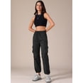 thumbnail image 2 of DARING DIVA Women's Cargo Joggers Streetwear Pockets Casual Pants X-Small Black, 2 of 6