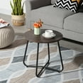 thumbnail image 2 of VECELO Metal Round Side End Table, Modern Nightstand for Bedroom/Living Room/Office, Brown, 2 of 6