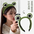 thumbnail image 2 of 2pcs Cute Frog Hair Hoop Women's Face Washing Cartoon Fashion Knitted Head Hoop Headbands Non-slip Pressed Headbands, 2 of 4