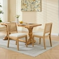 thumbnail image 3 of A&A Furniture,French Style Solid Wood Frame Antique Painting Linen Fabric Back Dining Chair,Set of 2,Beige,SW1845BG, 3 of 10