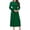 Green, variant on IROINNID Maxi Dress for Women Round Neck Long Sleeve Pleated A-line Solid Color Dress Deals,Blue