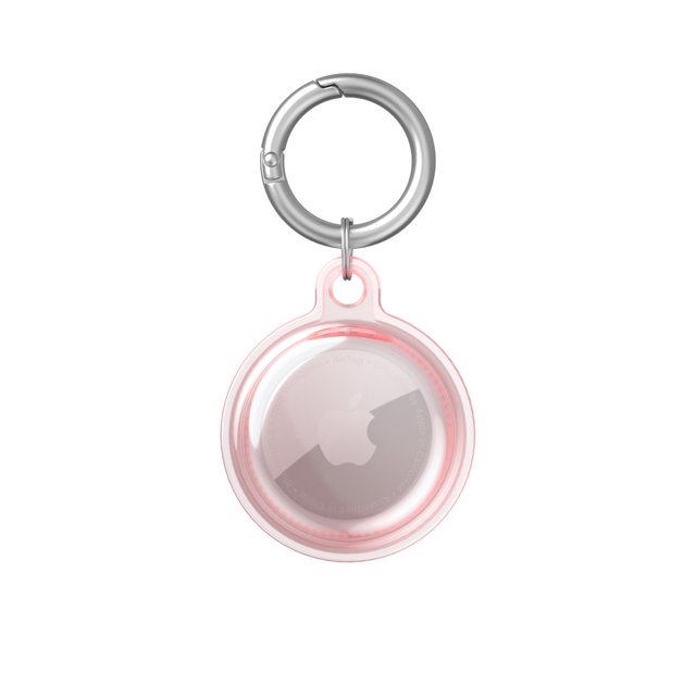 Funda transparente para AirTag Finder con llavero, compatible con soporte para llavero AirTag, funda protectora de cuerpo completo para mini rastreador para dispositivos AirPods de coche, funda AirTag con llavero, rosa BANYUO Electrónica