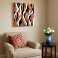 thumbnail image 6 of Ships Next Day Canvas Wall Art 16"x16", Abstract Stripes Wood Framed Canvas Print Painting, Retro Modern Orange Black Gray Lines Ready to Hang Picture Wall Decor for Home Bedroom Kitchen Office, 6 of 7