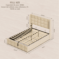 thumbnail image 3 of Cama elevable con espacio de almacenamiento, estructura de cama tapizada con cabecera moderna con respaldo alto, soporte de listones de madera, soporte hidráulico, no necesita somier, 3 of 9