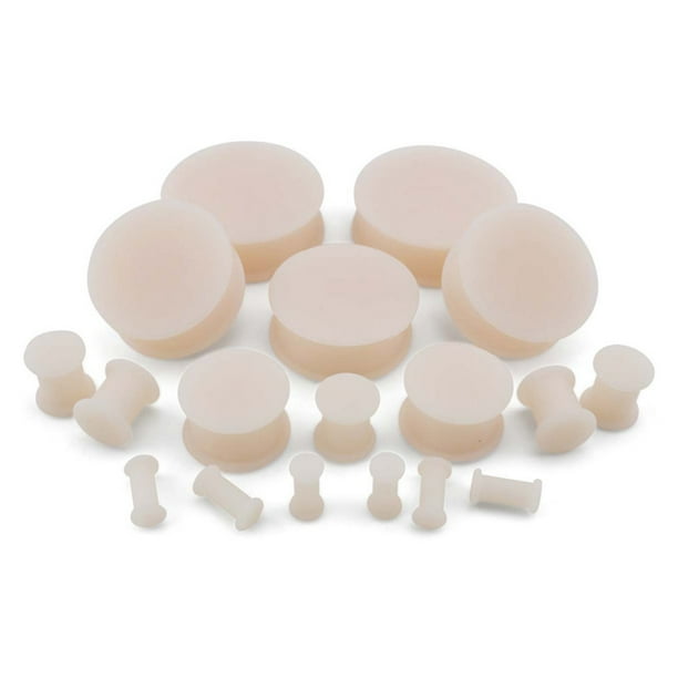 Urban Body Jewelry 9/16" (14mm) Light Skin Tone Silicone Plugs