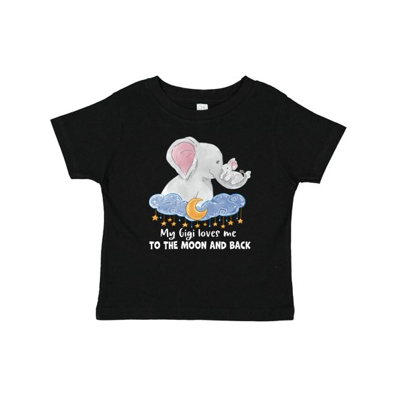 Inktastic My Gigi Loves Me to the Moon and Back Elephant Family Boys or Girls Baby T-Shirt