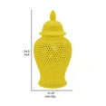 thumbnail image 6 of Benjara BM309705 25 in. Deni Carved Cutout Lattice Removable Lid Ginger Jar, Yellow, 6 of 6