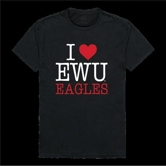 Eastern Washington University Eagles I Love T-Shirt, Black - 2XL