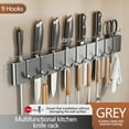 thumbnail image 4 of Wall-Mounted Knife Holder Set, No Drilling 9-Hook Hanging Knife Storage Rack, Steel Space Saving Organizer, Kitchen Organizers Accessories(1xGlue,1xSticker), 4 of 4