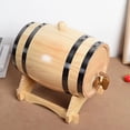 thumbnail image 4 of 1.5L/3L Wood Barrel Retro Whiskey Barrel Red Wine Bucket Large Capacity Storage Container with Faucet Wine Making Accessories 3L Wine Red, 4 of 6