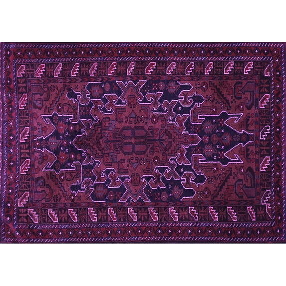 Ahgly Company Indoor Rectangle Persian Purple Traditional Area Rugs, 6' x 9'