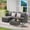 Dark Gray, variant on 3 Pieces Patio Furniture Set,All-Weather Outdoor Woven Sectional L- Shaped Sofa with Ottoman,Wicker Conversation Set with Tempered Glass Coffee Table for Backyard Poolside,Dark Blue