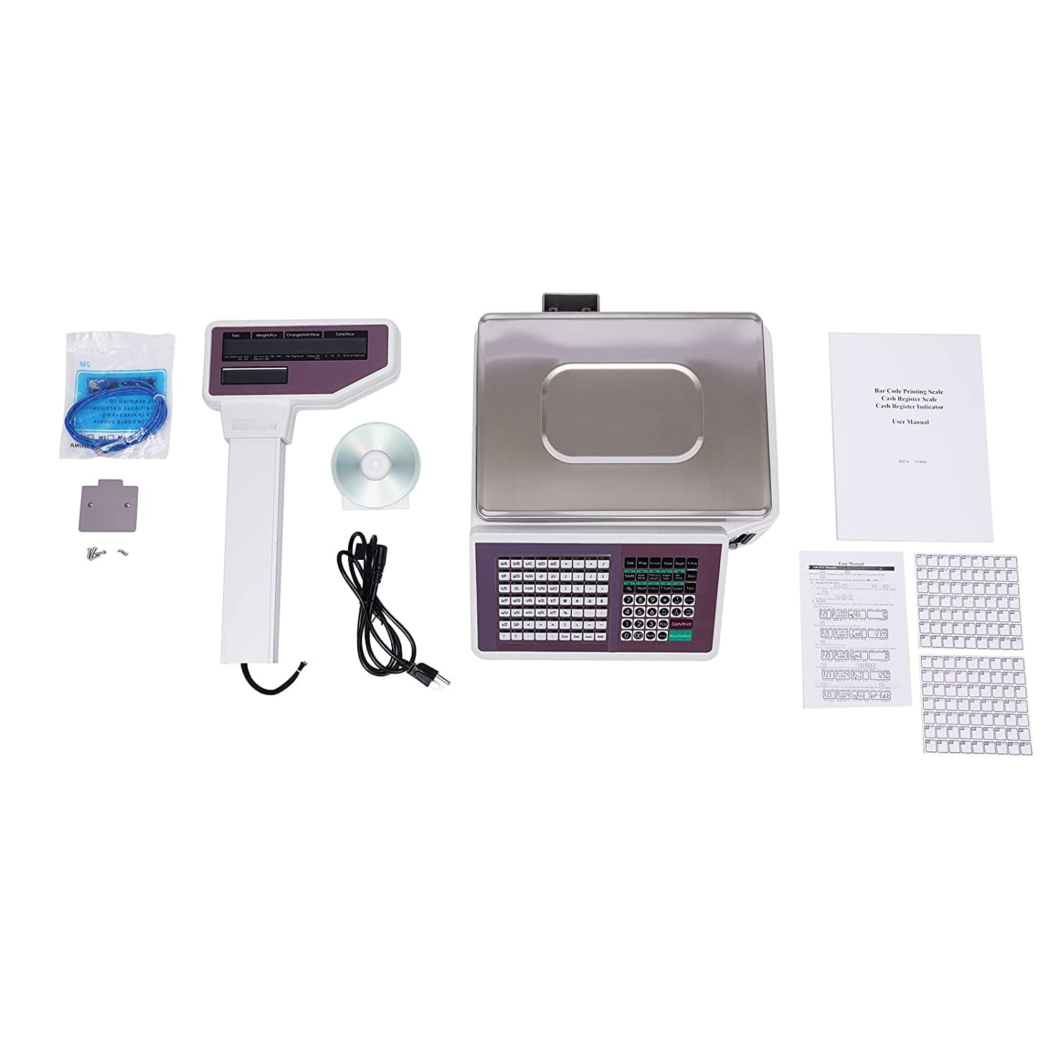 FETCOI Electronic Price Computing Scale, 66lb Multifunctional Electronic Commercial Food Meat Produce Weight Scale with LCD Screen for Weighing, Setting Prices, Making Change