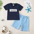 thumbnail image 2 of Futezty Infant Kids Toddler Baby Boy Summer Outfit Short Sleeve T-Shirt Tops and Striped Shorts 2Pcs Clothes Set,2-3 Years, 2 of 4
