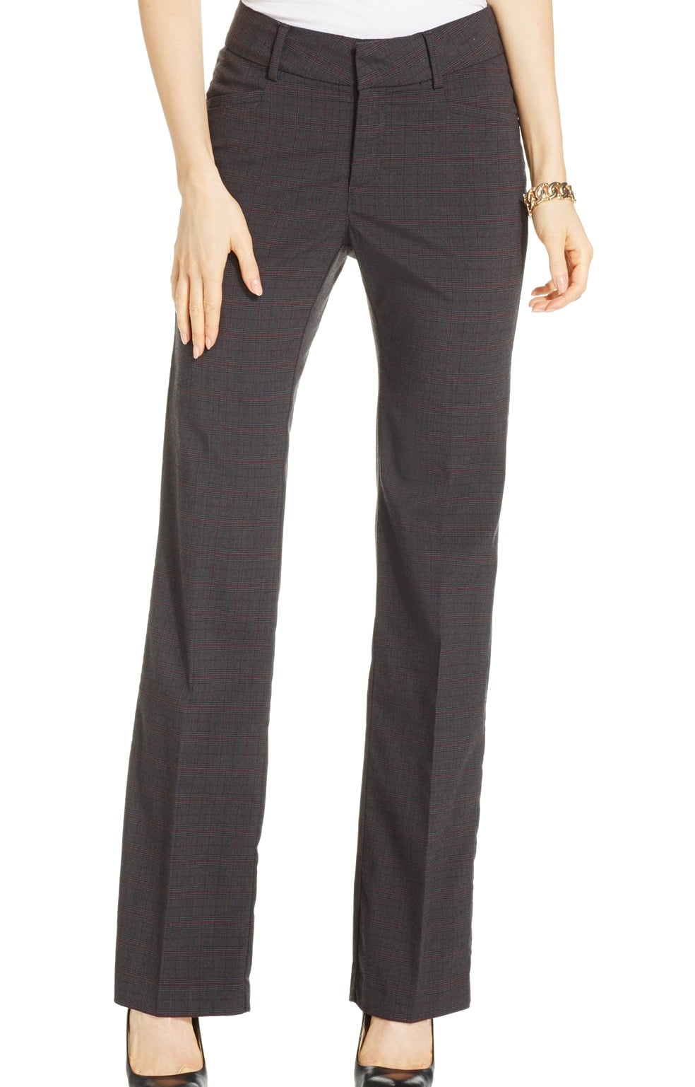 Lee Lee NEW Black Plaid Womens Size 6 NaturalFit Trouser Dress Pants