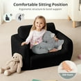 thumbnail image 5 of Kids Couch, 2 In 1 Foldable Toddler Couch ,Convertible Baby Sofa Chair for Boys and Girls, Black, 5 of 8
