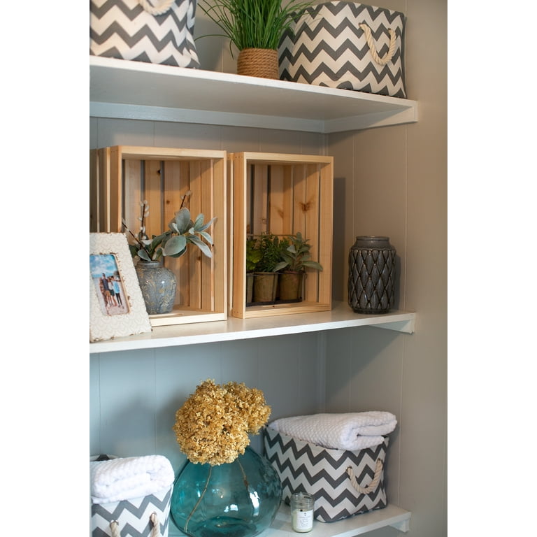 Hello Hobby Unfinished Wood Storage Crate, Large photo 5
