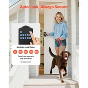 KFFKFF Keyless Entry Door Lock with Handle, Electronic Door Lever with Keypad, Programmable User Codes, Keyed Access, Auto Locking, Privacy Password Protection, Illuminated Keypad