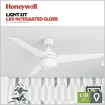 thumbnail image 2 of Honeywell Eamon 52" Modern Bright White Remote Control Ceiling Fan with Integrated LED Light, 3 Blade, 2 of 10