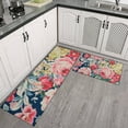 thumbnail image 2 of Pioneer Flower Floral Print Pattern Kitchen Rugs Sets Of 2,Anti Fatigue Kitchen Mat Rugs Non Slip Washable,Decorative Kitchen Floor Mats for Kitchen,Sink,Laundry,17"x30"+17"x47", 2 of 7