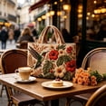 thumbnail image 3 of Hummingbird Tote Bag with Floral Pattern, Embroidered Style Polyester Shoulder Handbag, Lightweight Shopping and Commuter Purse for Women, 3 of 5