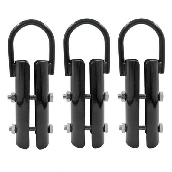 3X Climbing Rope Clamp,Rope Climb Workout Rig Attachment Hook for 1.5 Inch Rope Clasp Fitness Equipment,3 x climb rope clamp,Black