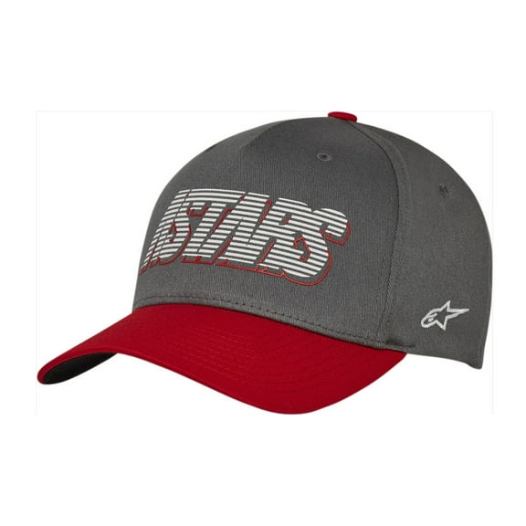 Alpinestars Lanes Flexfit Hat Charcoal/Red SM/MD