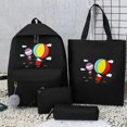 thumbnail image 1 of Cartoon Alphabet Student Backpack Casual Large Capacity Travel 4 Piece Set, 1 of 6