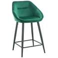 thumbnail image 6 of SAFAVIEH Zorica Tufted Counter Stool, Emerald/Black (21.3 in. W x 20.8 in. D x 25.5 in. H), 6 of 12
