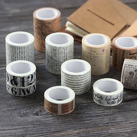 D-GROEE 1 Roll Vintage Washi Tape - Antique Gothic Masking Tapes, Decorative for Scrapbooking Supplies, Bullet Journals, Planners, DIY Crafts, Gift Wrapping