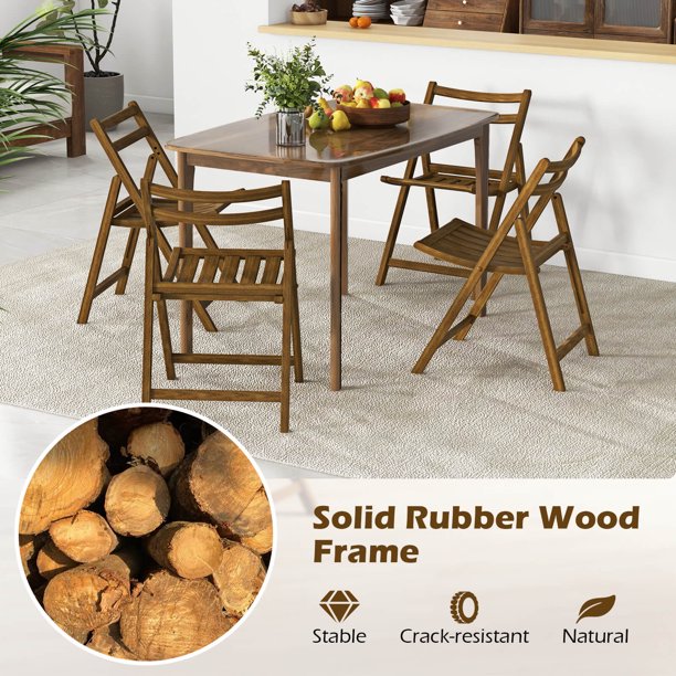 Lot De 2 Chaise Pliante Avec Dossier Courbé, Chaises De Salle A Manger Rembourrees Structure En Bois De Caoutchouc Pour Salon Charge 150 Kg Beige 96602073