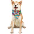 thumbnail image 2 of Abstract Hippie Flower Dog Bandana Adjustable Pet Neckerchief Dog Bib Soft and Breathable Puppy Triangle Scarf Bibs for Small Medium Large Pets, 2 of 4
