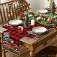 thumbnail image 3 of mubwai Red and Black Buffalo Plaid Truck Merry Christmas Placemats Set of 6, 12x18 Inch Xmas Tree Winter Table Mats for Party Kitchen Dining Decoration, 3 of 6