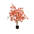 thumbnail image 2 of Eastvita Érable d'Automne Artificiel Arbre d'Automne dans Pot en Plastique 3.9 Pieds/4.9 Pieds/5.9 Pieds Fausses Feuilles d'Érable Rouges pour Fête d'Automne/décoration de la Maison/récolte de l'Action de Grâce, 2 of 4