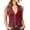 Wine, variant on Faux Suede Vest Tops for Women V Neck Stand Collar Sleeveless Button Down Jackets Western Vests Waistcoat S-3XL