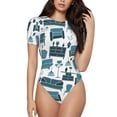 thumbnail image 2 of Goofa Modern Furniture Printed Women Rash Guard Short Sleeve,Tummy control Swimsuit Surfing Swimsuit Bathing Suit One Piece Swimsuit UPF 50-X-Large, 2 of 9