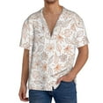 thumbnail image 3 of Honeii 's Maple Leaves for men's short-sleeved button-up collared shirt featuring a pocket, perfect for beach vacations, and travel adventures., 3 of 5