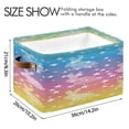 thumbnail image 4 of Rainbow Colored Shining Rabbits Square Storage Bins with Handles Collapsible Containing Box 2 Packs, 4 of 9