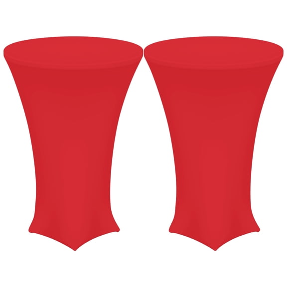 Mantel de Cóctel Uxcell de Spandex Stretch 2 Pcs Rojo 24" Diámetro x 43" Altura