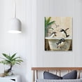 thumbnail image 4 of Acheng  Sylvie Beaded Penguins Bali Bath Vintage Framed Canvas Wall Art , Modern Cute Animal Bathtub Art for Wall 12x16 in, 4 of 5