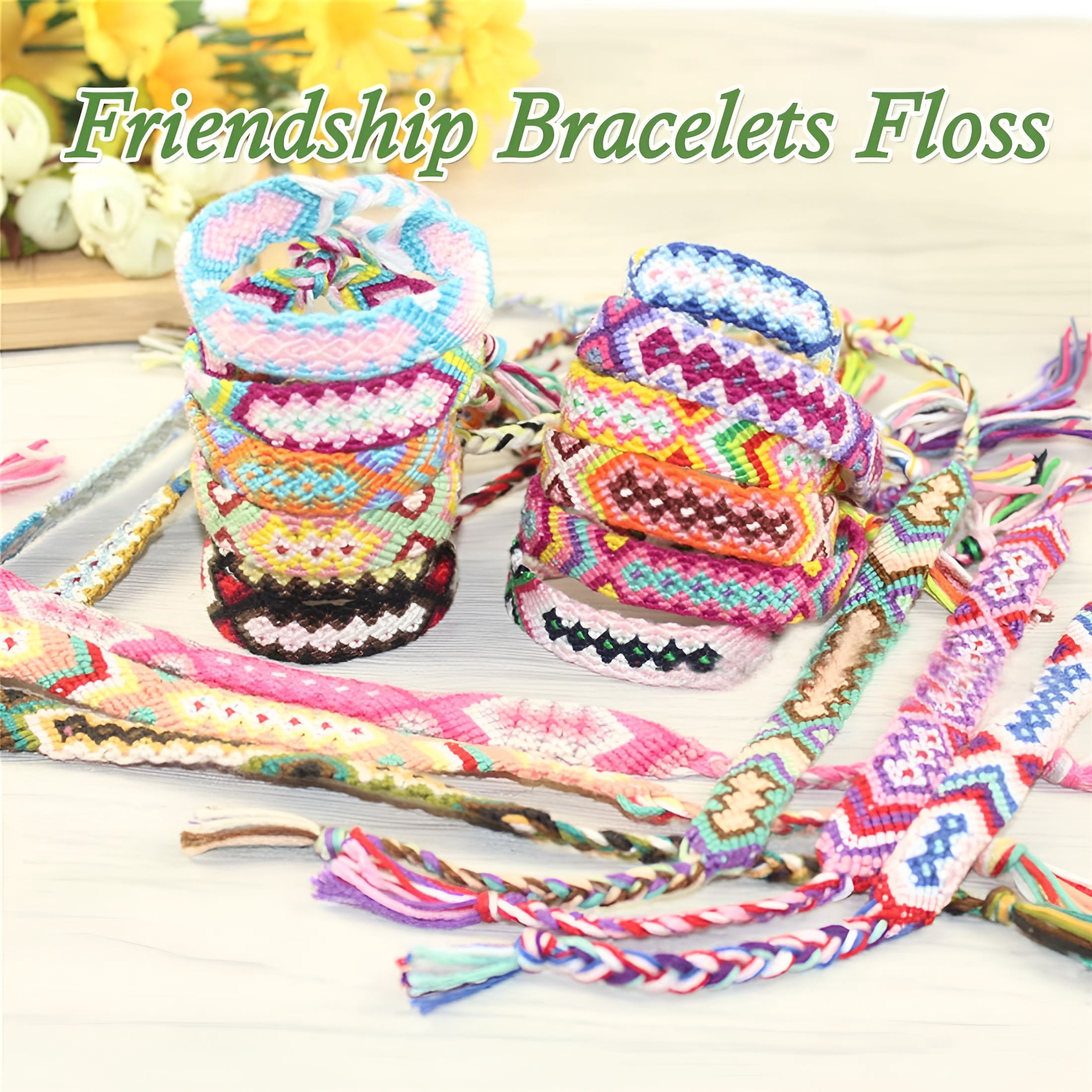 CURYMAY Friendship Bracelet String 500 Skeins Rainbow Color Embroidery Floss Cross Stitch Embroidery Thread Cotton Floss Bracelet Yarn, Craft Floss 50skeins x10 Pack