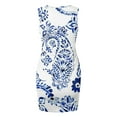 thumbnail image 4 of Fankiway Robes d'Été pour Femmes Imprimé Sans Manches Col Rond Ourlet Irrégulier Robes Robes d'Été pour Femmes Robes Sans Manches pour Femmes Grande Taille, 4 of 5