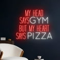thumbnail image 5 of Handmadetneonsign My Head Says Gym But My Heart Says Pizza Neon Sign, Pizza Neon Light, Pizza Slice, 5 of 5