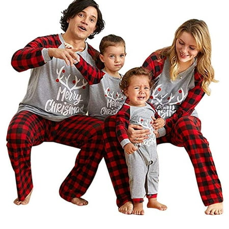 

Nightwill Christmas Family Matching Pajamas Set Adult Kids Xmas Merry Christmas Deer Pyjamas Sleepwear Nightwear