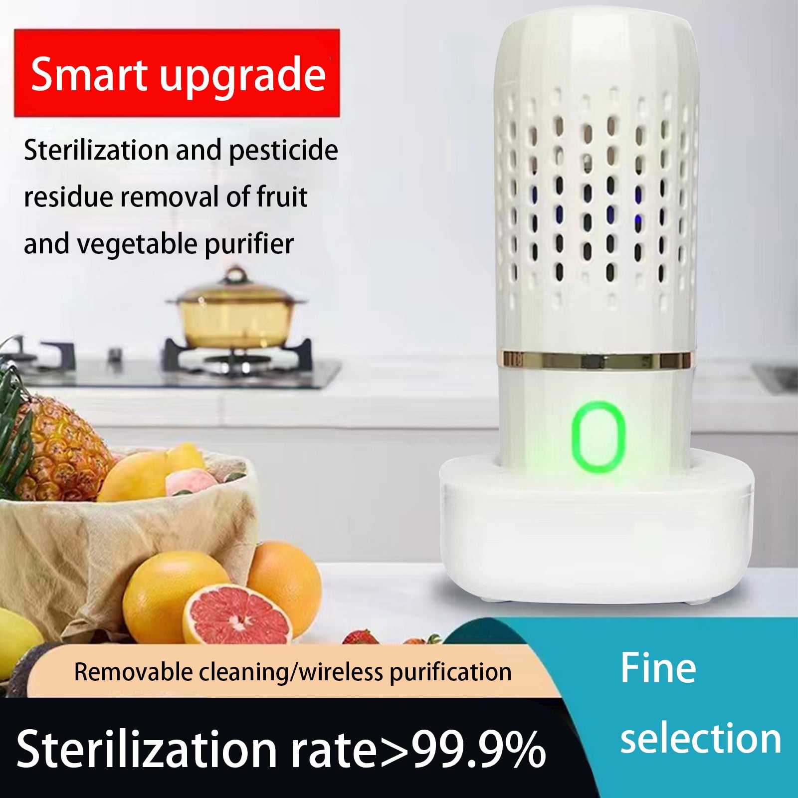 Wovilon Home Appliances Portable 4400Mah Capsule Shape Fruit Vegetable Washing Machine, Usb Rechargeable Fruit Cleaner Machine, Automatic Household Cleaning Machine