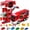 Red, variant on Lenbar Transforming Carrier Truck, 3-Level Parking Garage for Kids with 6 Cars, Spiral Race Track, One-Button Launcher, Truck Gift for Kids Ages 3+